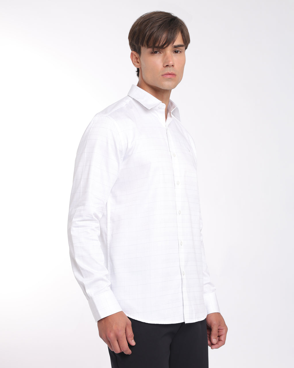 White Checks Classic Fit Shirt
