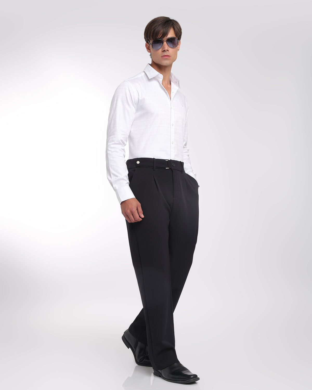 White Checks Classic Fit Shirt