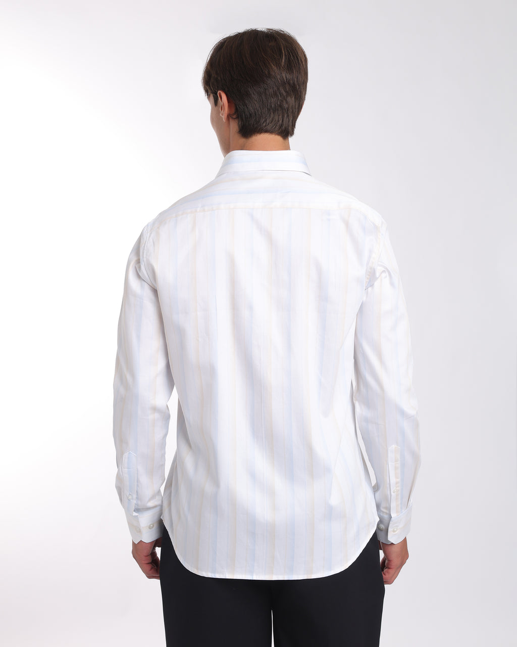 Ivory Striped Classic Fit Shirt