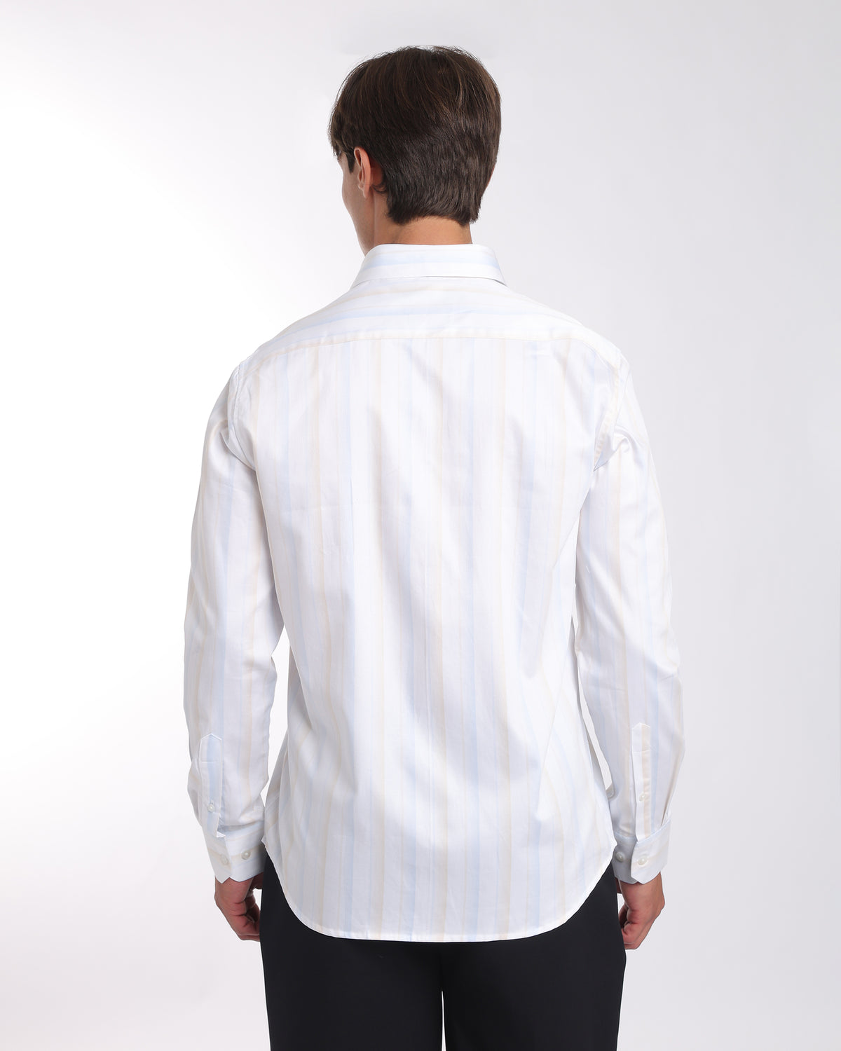 Ivory Striped Classic Fit Shirt